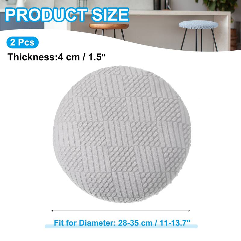 2Pcs Bar Stool Cover, Elastic Bar Stool Seat Covers for 11"-14" Chair - Grey