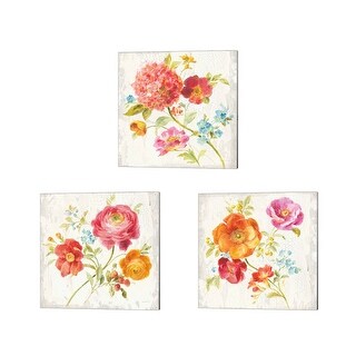 Danhui Nai 'Full Bloom' Canvas Art (Set of 3)