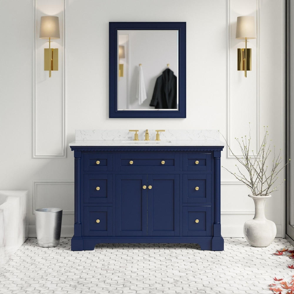 KitchenBathCollection Sydney 48" Bathroom Vanity with Engineered Marble Top