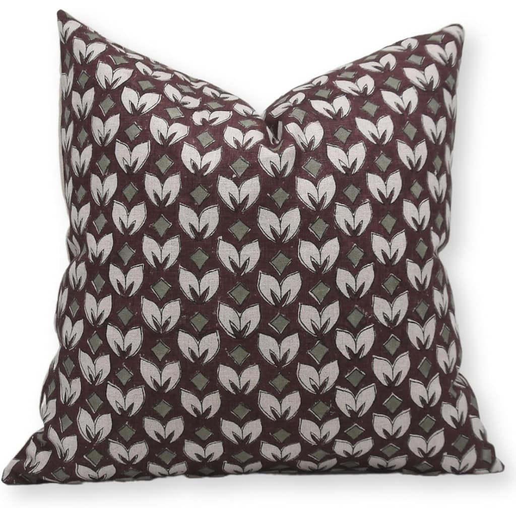 Fabdivine Linen Bohemian Block print pillow Cover