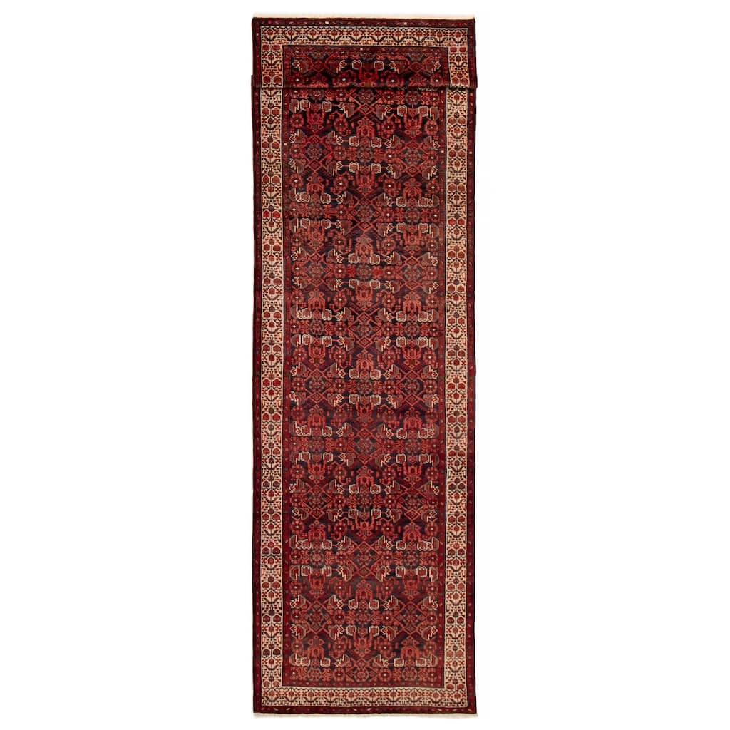 ECARPETGALLERY Hand-knotted Andelz Navy Wool Rug - 3'7 x 13'2