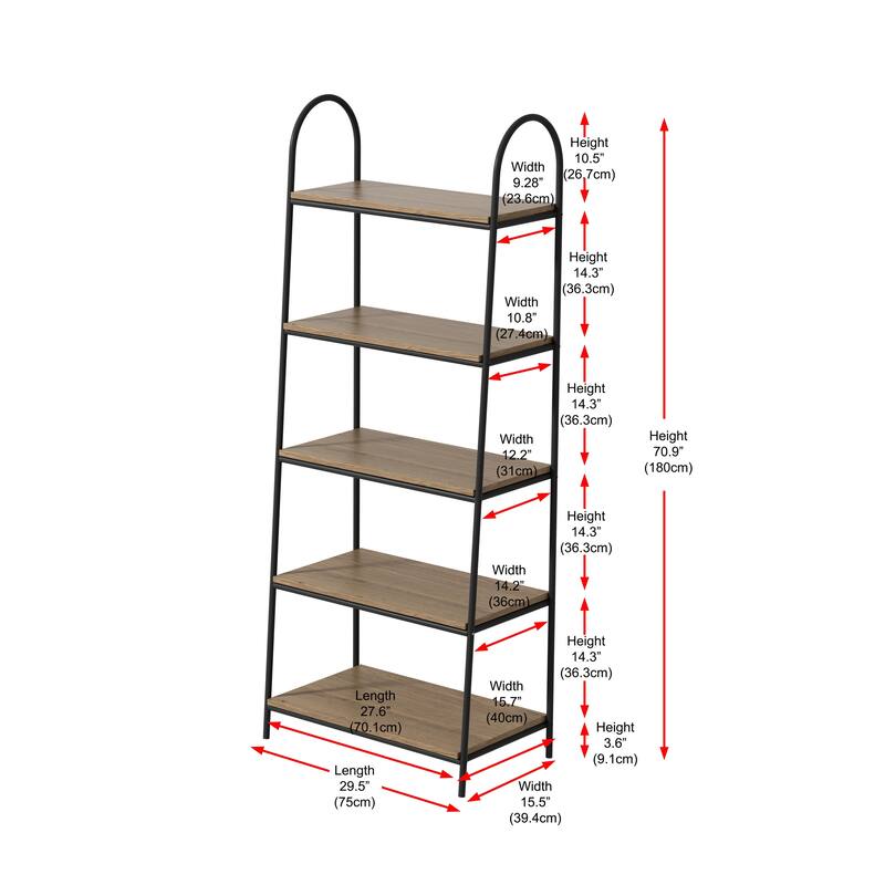 Tristan 71 Inch Shelving Unit in Natural Driftwood - 71"