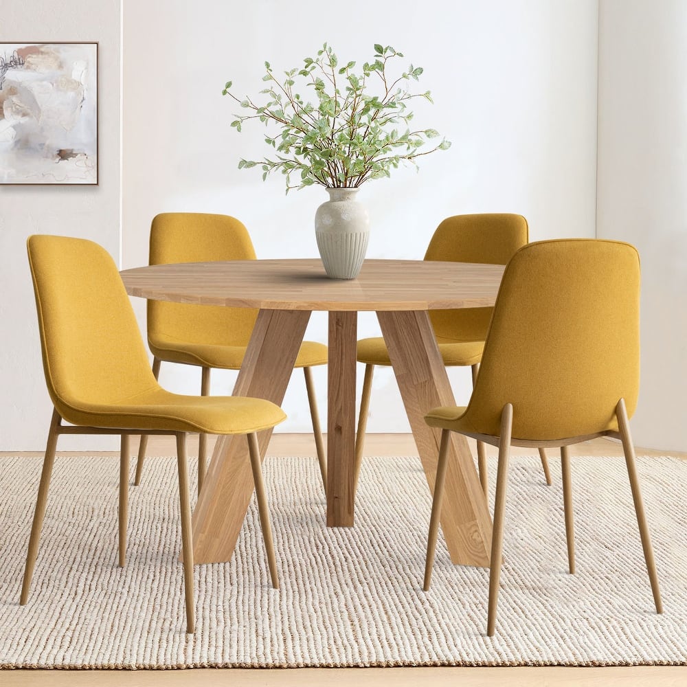 Mid-Century Solid Back Side Dining Chair (Set of 4)