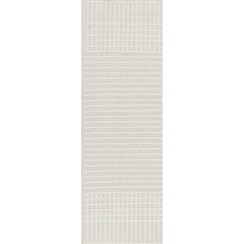 Nuloom Yulia Geometric Bands Machine Washable Area Rug