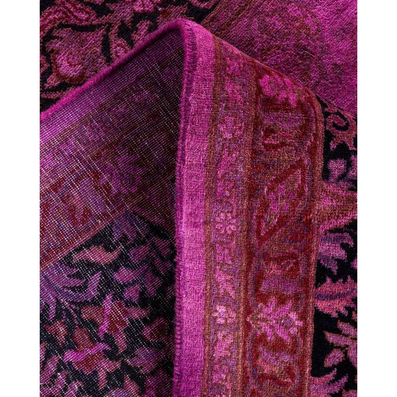 Overton Hand Knotted Wool Vintage Inspired Modern Contemporary Overdyed Pink Area Rug - 10' 3" x 11' 3"