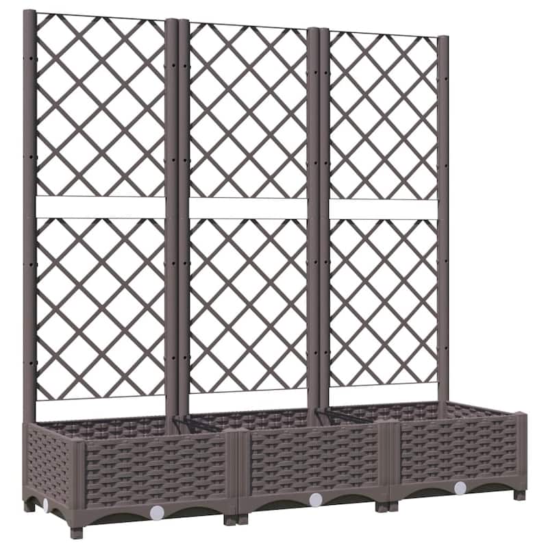 vidaXL Garden Planter with Trellis Plant Pot Flower Box Raised Bed Outdoor PP