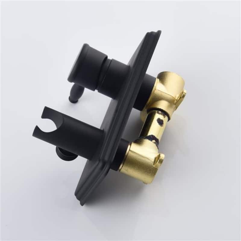 Black Bathroom Bidet Sprayer Handheld with Two Outlet Modes Brass Body Stainless Steel - 9.25 x 6.69 x 3.74 in.