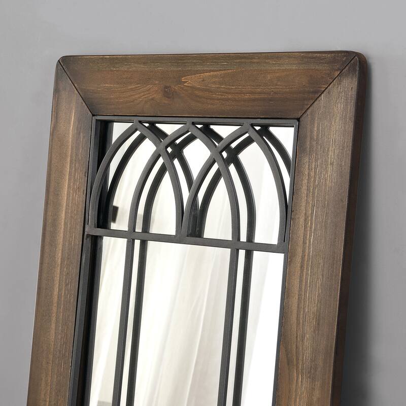 FirsTime & Co. Walnut Larisa Farmhouse Arch Full Length Standing Mirror, Wood