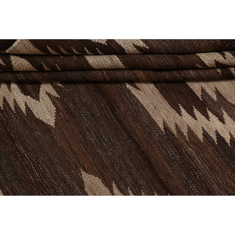 Natural Dye Geometric Tribal Kilim Oriental Wool Area Rug Flat-weave - 4'11" x 6'5"