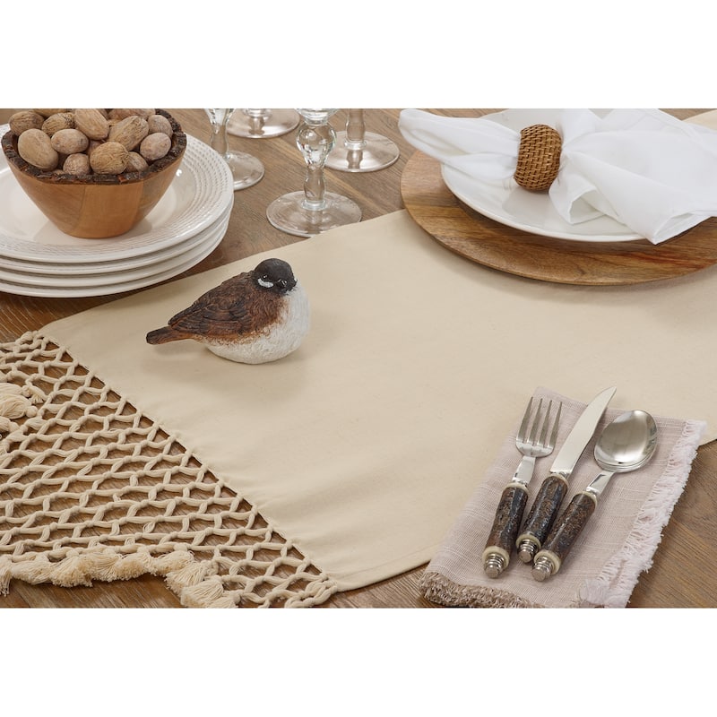 Braided Table Runner With Tassel Design - 16"x72"
