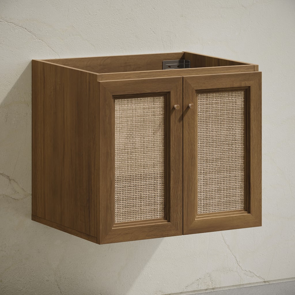 Classe 24" Wall-Mounted Bathroom Vanity In Brown Oak Without Sink Top - 24
