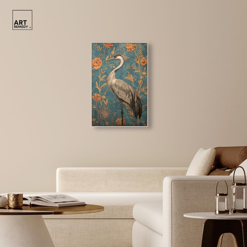 Graceful Grus Gaze Canvas by Art Remedy