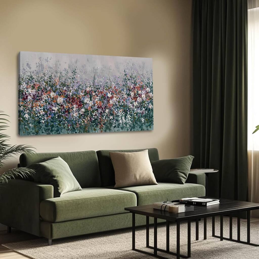 Colorful Flowers Wall Decor Countryside Framed Wall Art