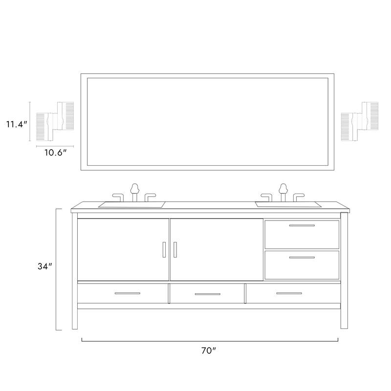 Modern 2 Head Art Deco LED Wall Sconce Hallway Accent Lighting - L10.6"x W3.1"x H11.4"