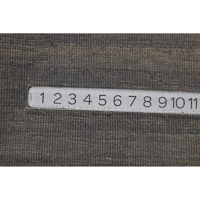 Gray Gabbeh Modern Runner Rug Handmade Wool Carpet - 3'0"x 9'10"