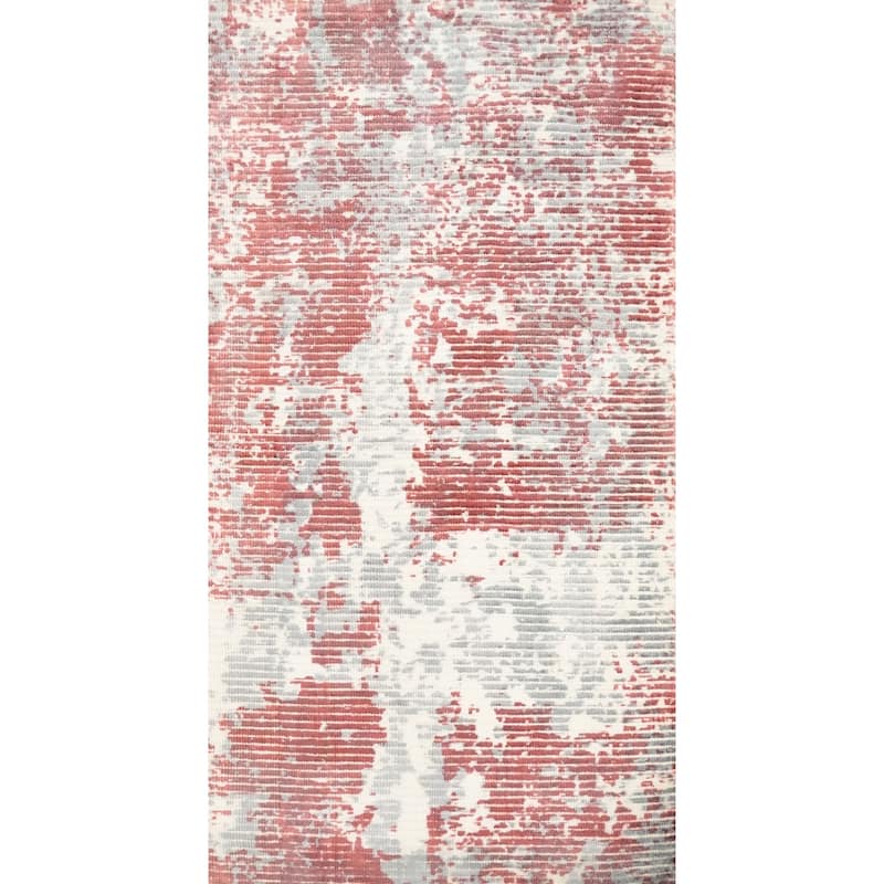 Hand Knotted Oriental Viscose Silk Carpet Modern Abstract Multi-Colored Abstract Area Rug - 4' 0'' X 2' 0''