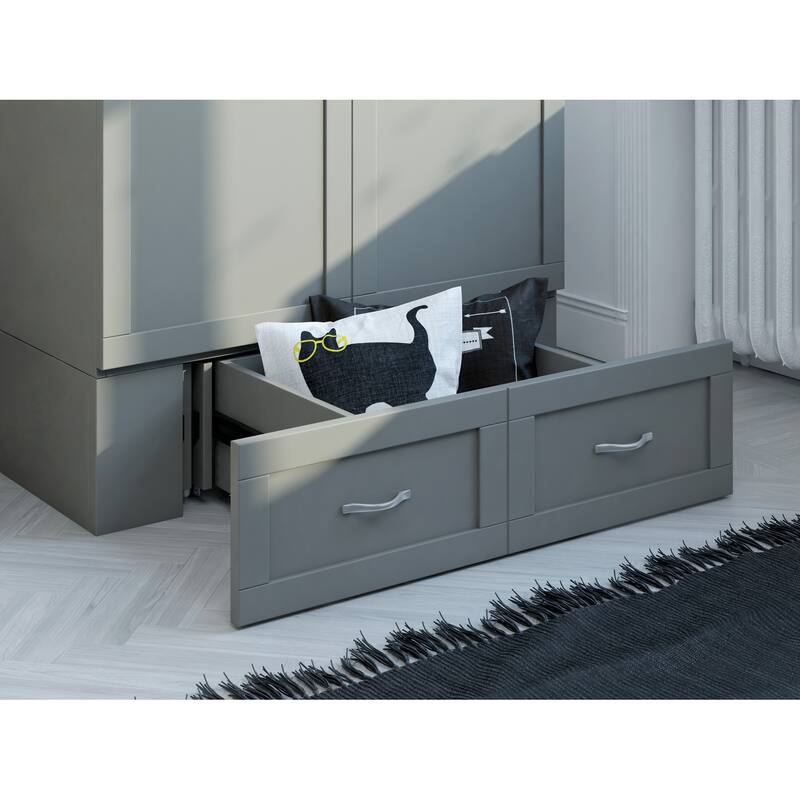 Hamilton Murphy Bed Chest with Storage Drawer and Built-In Charger