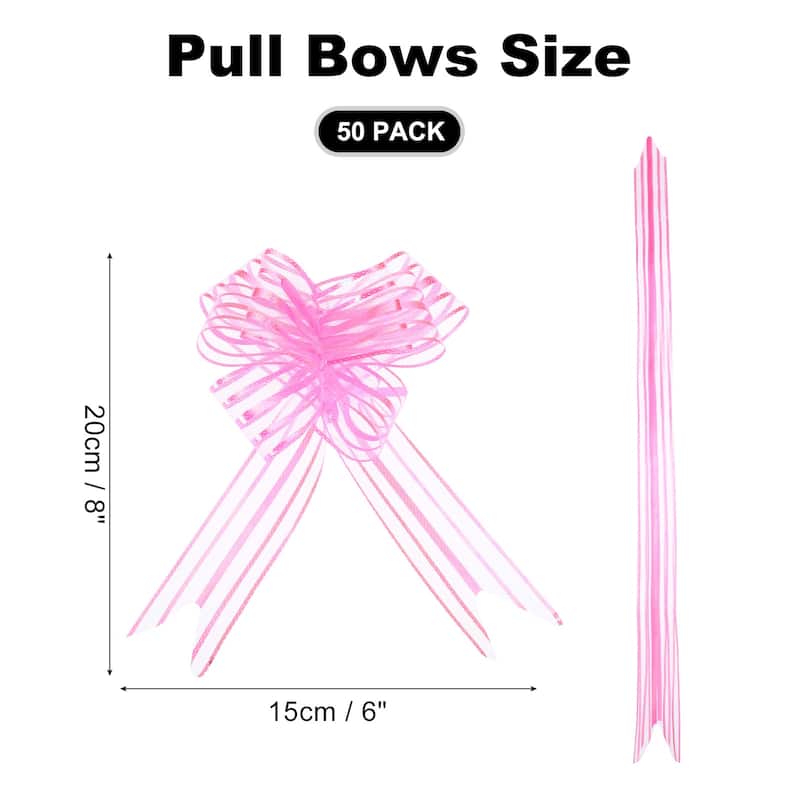 50pcs Pull Bows 5.9 Inch Wide Ribbon Gift Bows for Gift Wrapping