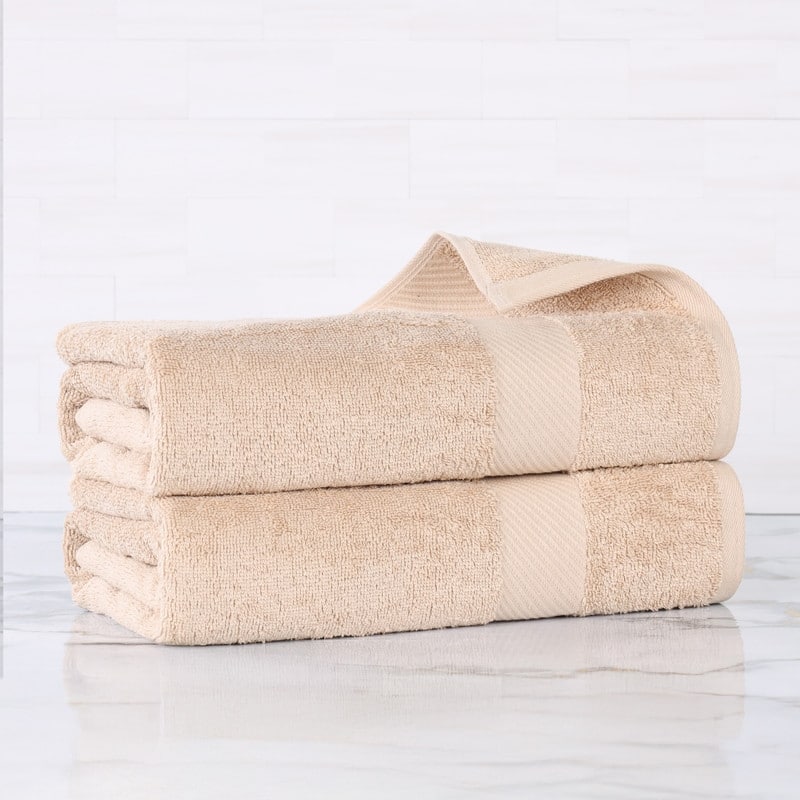 Superior Luxury Solid Highly Absorbent Egyptian Cotton Bath Sheet Towel - (Set of 2)