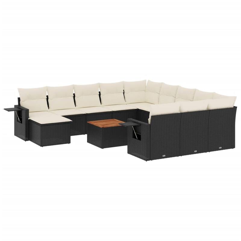 vidaXL Garden Sofa Set PE Rattan Large Adjustable Feet