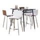 preview thumbnail 8 of 32, Porch & Den Naldi-Mason Swivel 5-Piece Counter Height Dining Set White Faux Leather/Black Metal/Black Wood