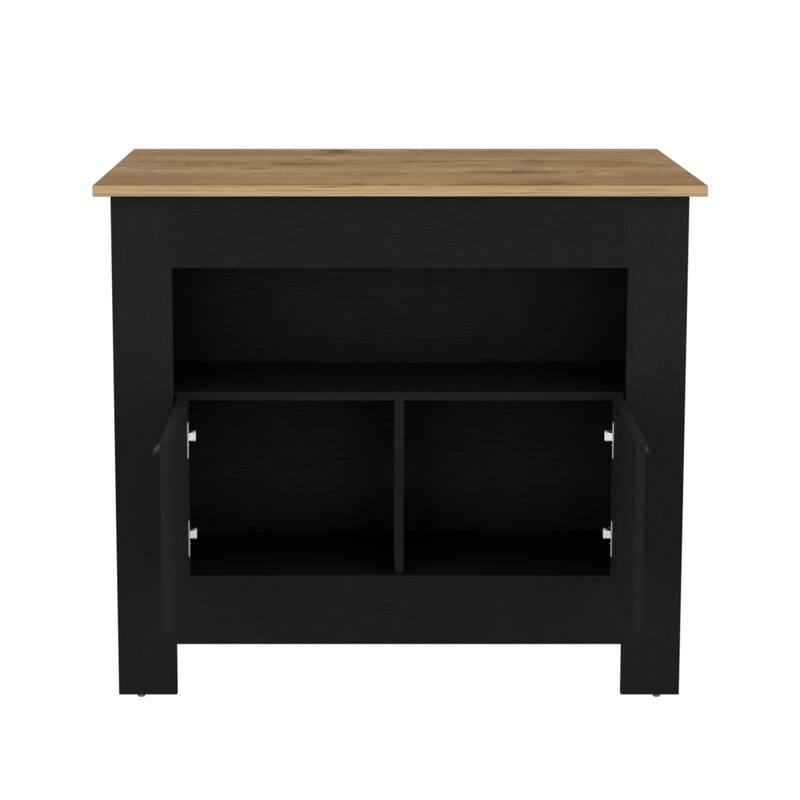 Floyd Kitchen Island 35" H , whit 2 doors, 3 shelves