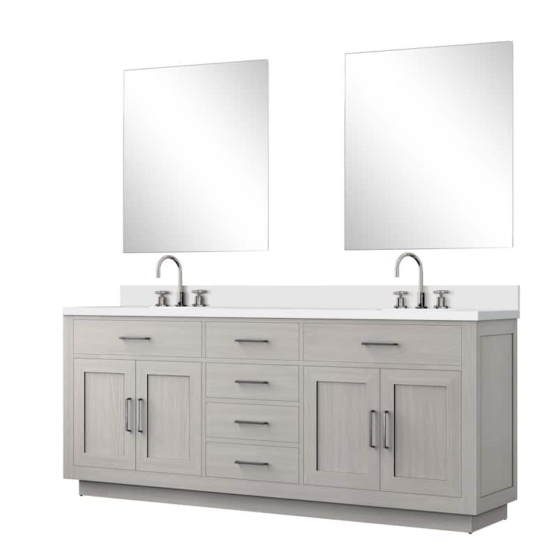 Abbey Bath Vanity with Cultured Marble Top, Sink, Mirror and Faucet