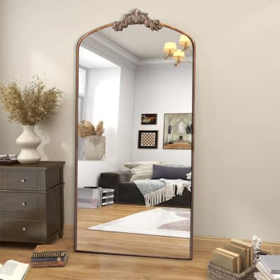 Classic Antique Arched Mirror Hanging or Leaning Against Wall