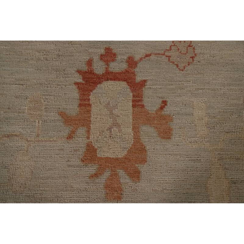 Vegetable Dye Oushak Turkish Area Rug Handmade Wool Oriental Carpet - 8'11"x 12'10"