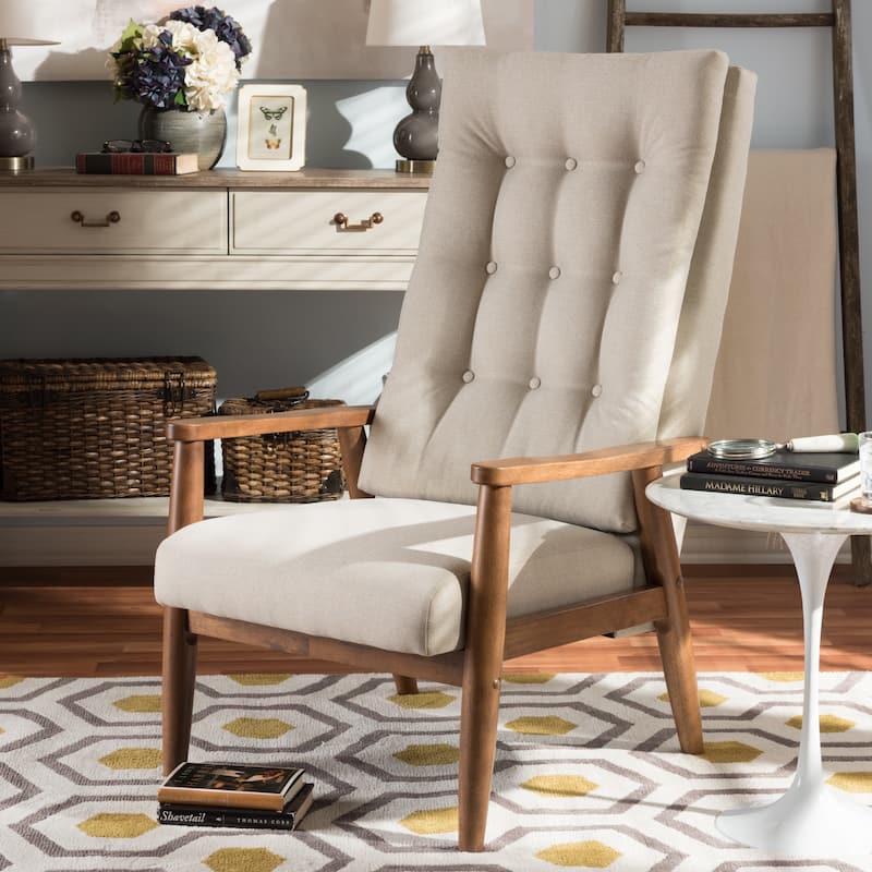 Carson Carrington Forssa Mid-century Modern Button-tufted High-back Chair
