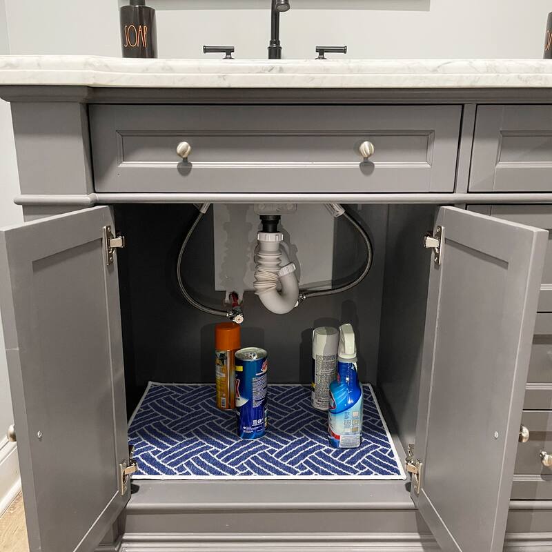 Under Sink Mat - Ultra-Absorbent Cotton Shelf Liners For Kitchen Cabinets - 2X3 feet