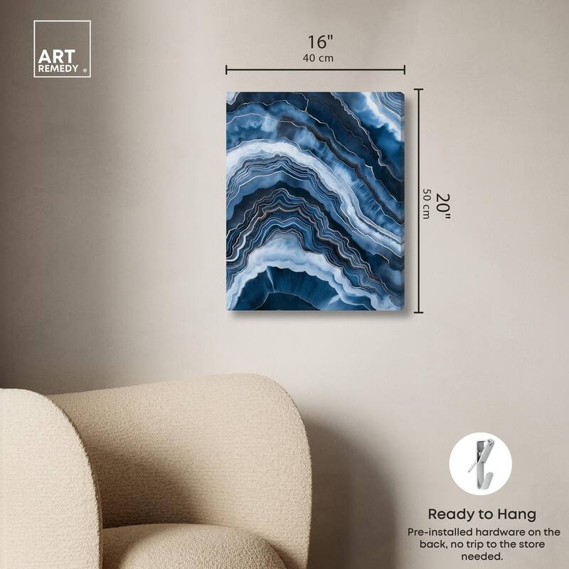Azure Abyss Layers Canvas by Art Remedy, Gallery Wrapped