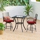 preview thumbnail 2 of 20, MAISON ARTS 3/5-Piece Patio High Bar Stool Set Rattan Chair Back Cushioned High Bar stool & Steel High Table 3-Piece-Red