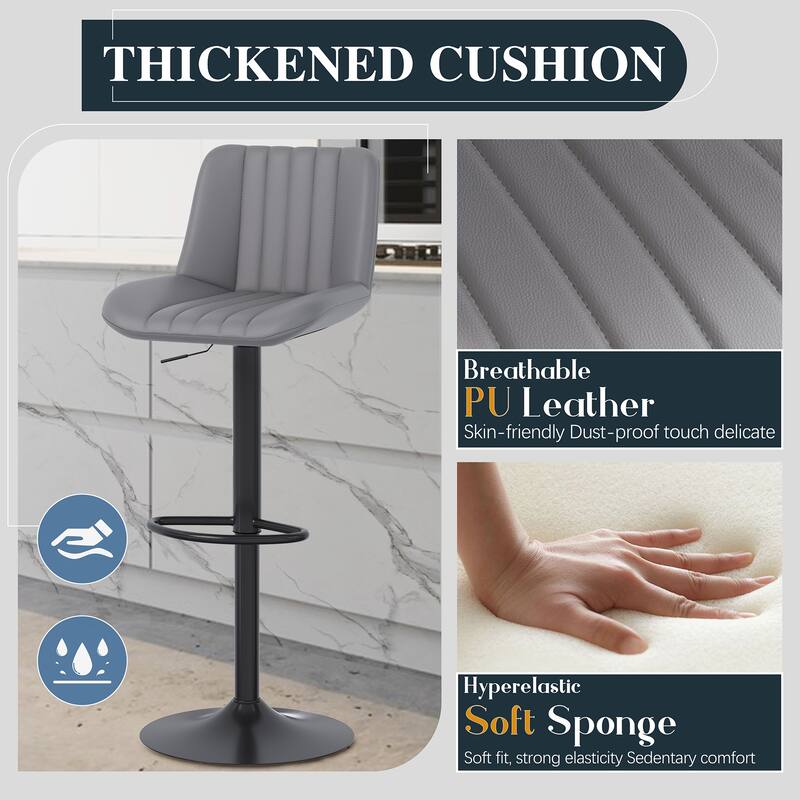Futzca Swivel Bar Stools Set, 360 Degree Rotating Bar Stool with Adjustable Height, Set of 2