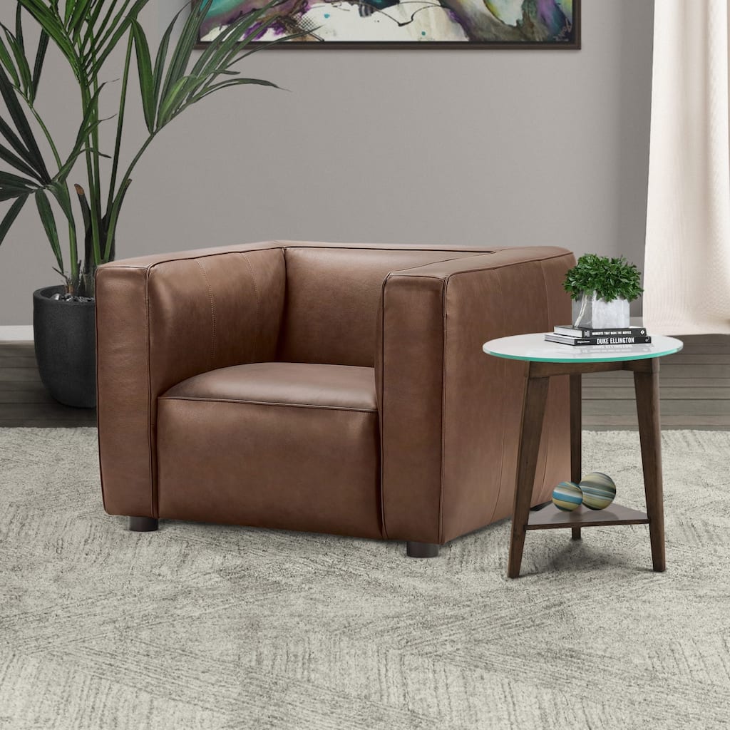 Abbyson Otto Modern Top Grain Leather Chair