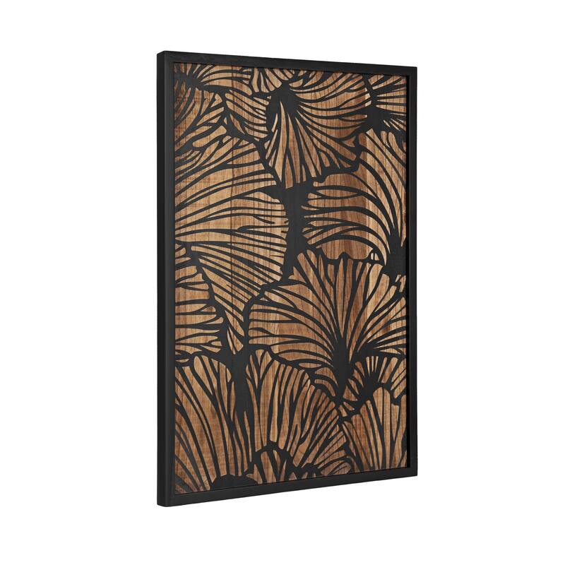 Kate and Laurel Sago Decorative Wood Art Plaque - 23x33 - Black