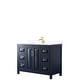 preview thumbnail 1 of 67, Daria 48 Inch Single Vanity, Cultured Marble Top Dark Blue, Gold Trim, White Cultured Marble Top