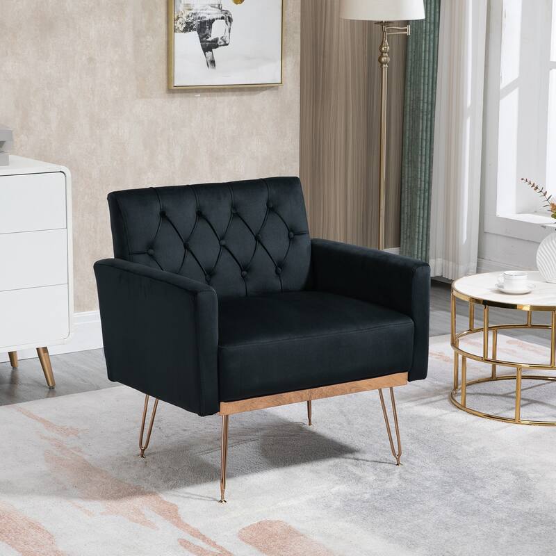 Modern Velvet Single Reading Chairs with Arm Set of 2