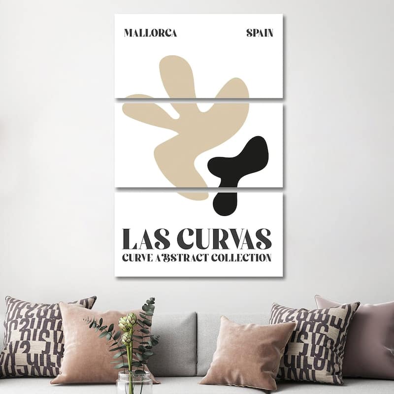 iCanvas "Abstract Shapes Matisse Spain" by Mambo Art Studio 3-Piece Canvas Wall Art Set - 60x40x1.5