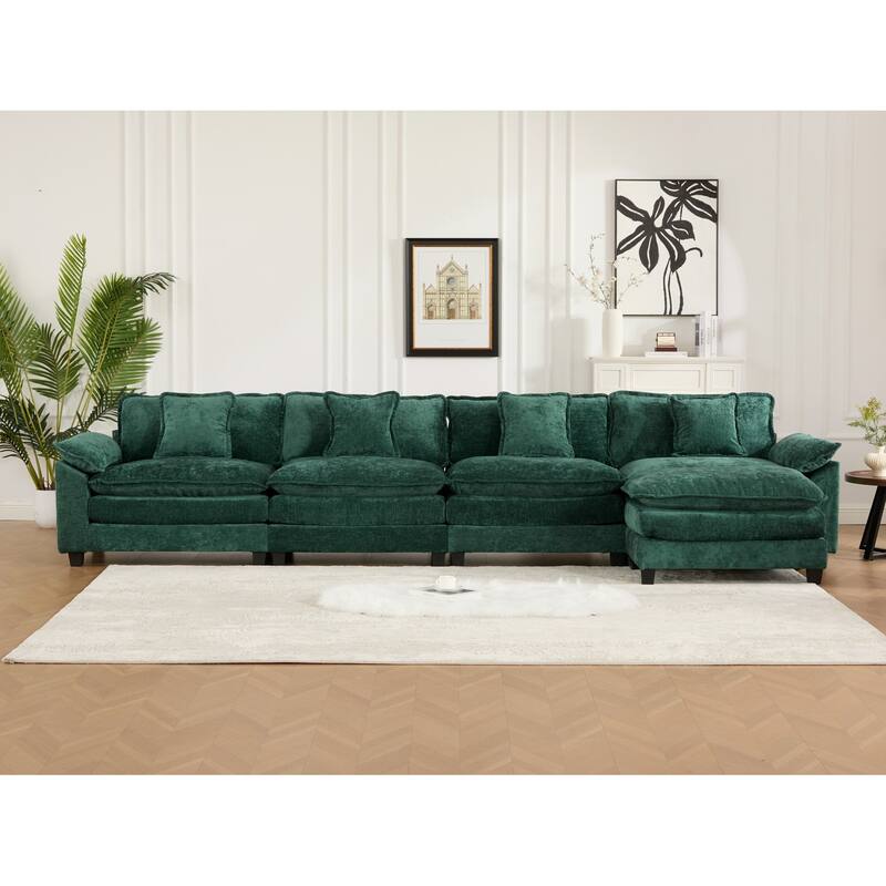 GDF Studio - Sandy Comfort Modern Upholstered Sectional Sofa with Double-Layer Chenille Cushions
