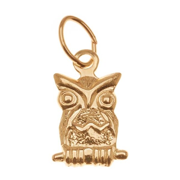 14k gold owl charm