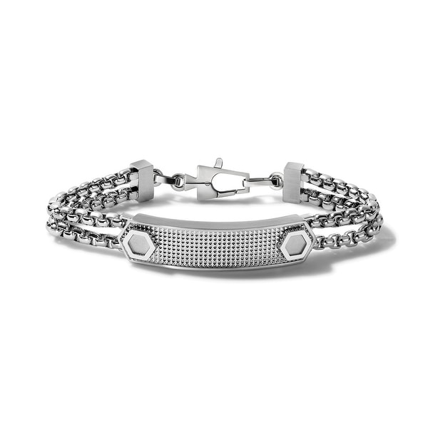 Bulova Mens Precisionist ID Link - J96B003L - Silver. Opens flyout.
