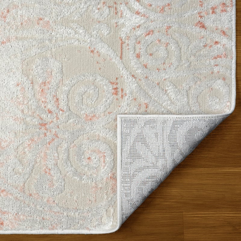 Sevita Causal Coral Pink Floral/Botanical Rug