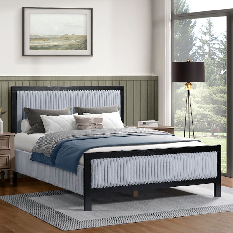 Christopher Knight Home King/Queen Upholstered Platform Bed with Soft Headboard - Queen