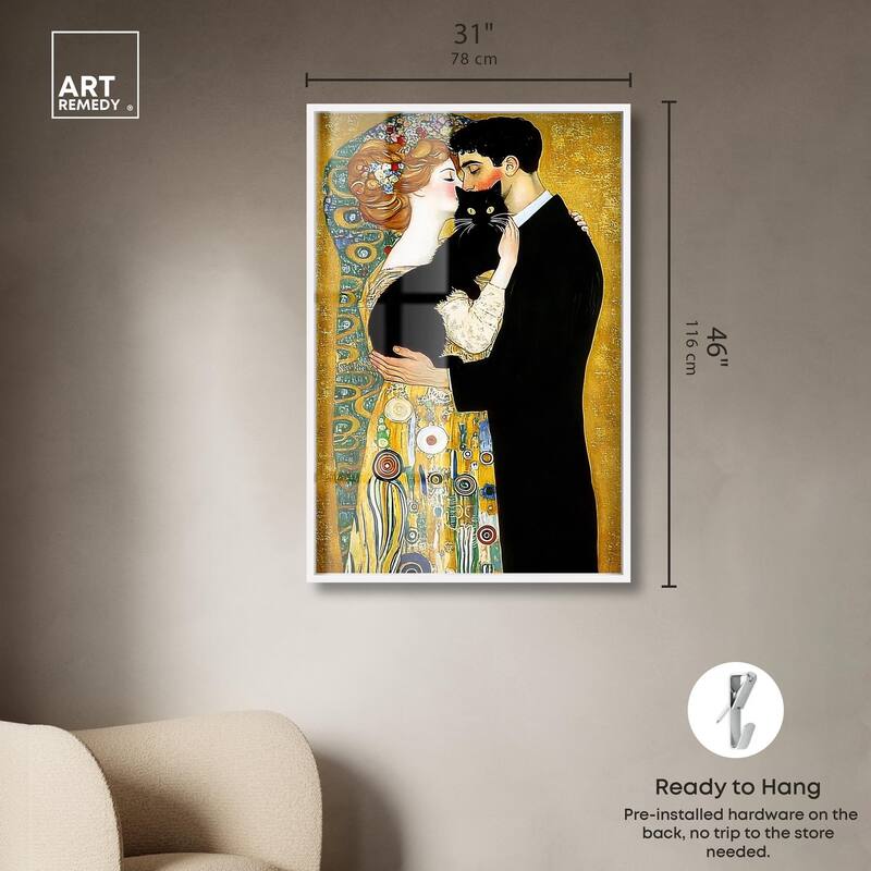 Kiss with Cat Shadowbox by Art Remedy