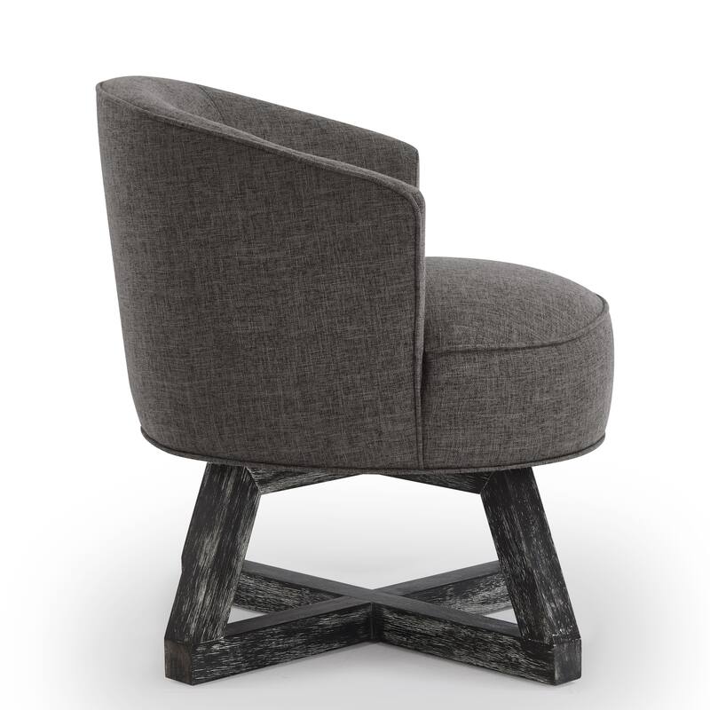 GDFStudio Swivel Accent Chair with Cross-shaped Wooden Base