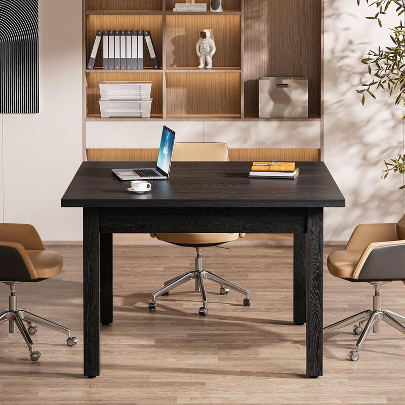 Modern Minimalist Wood 4-Person Square Conference Table/Desk for Meeting Room Seminar Room Boardroom