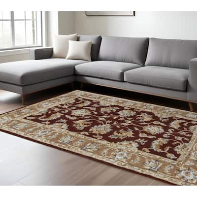 HomeRoots Oriental Traditional Rectangle Area Rug