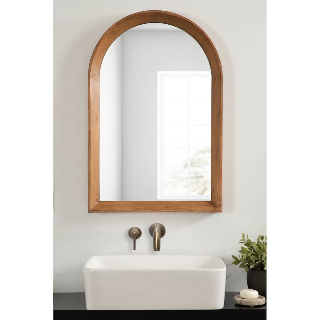 Kate and Laurel Hartman Wood Framed Arch Wall Mirror