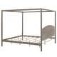 preview thumbnail 11 of 9, King Size Canopy Platform Kids Bed Frame with Headboard & Support Legs, Safety Guaranteed, Easy to Assemble, Brown Wash